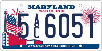 MD license plate 5AC6051
