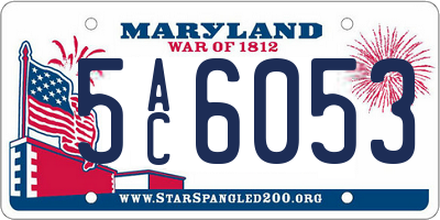 MD license plate 5AC6053