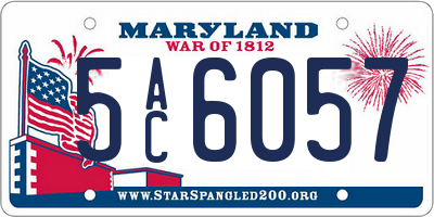 MD license plate 5AC6057