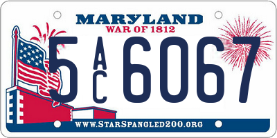 MD license plate 5AC6067
