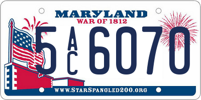 MD license plate 5AC6070