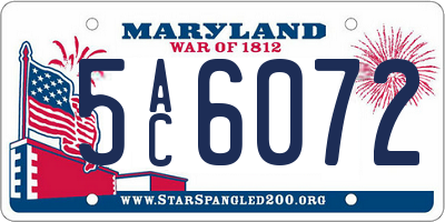MD license plate 5AC6072