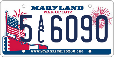 MD license plate 5AC6090