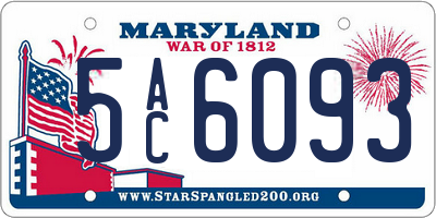 MD license plate 5AC6093