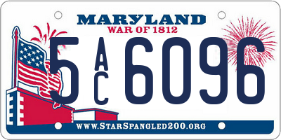 MD license plate 5AC6096