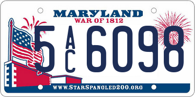 MD license plate 5AC6098