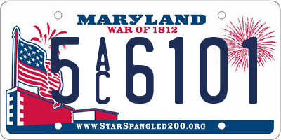 MD license plate 5AC6101