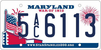 MD license plate 5AC6113