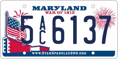 MD license plate 5AC6137