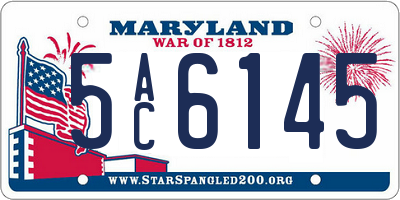 MD license plate 5AC6145