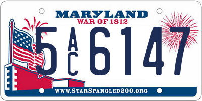MD license plate 5AC6147