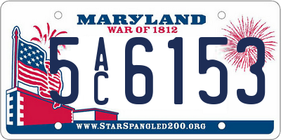 MD license plate 5AC6153