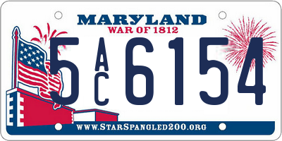 MD license plate 5AC6154