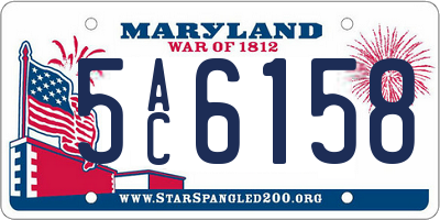 MD license plate 5AC6158
