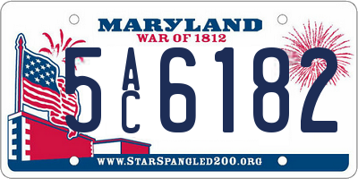 MD license plate 5AC6182