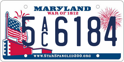 MD license plate 5AC6184