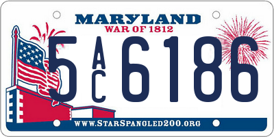 MD license plate 5AC6186