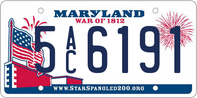 MD license plate 5AC6191