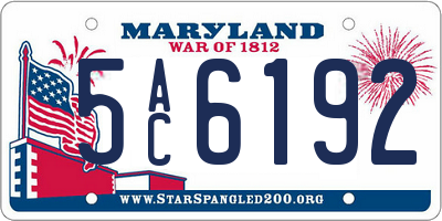 MD license plate 5AC6192