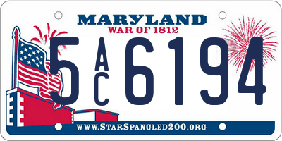 MD license plate 5AC6194