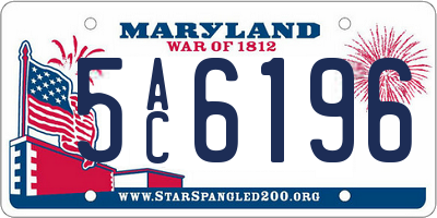 MD license plate 5AC6196
