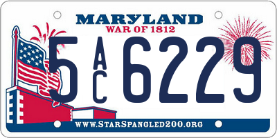 MD license plate 5AC6229