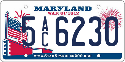 MD license plate 5AC6230