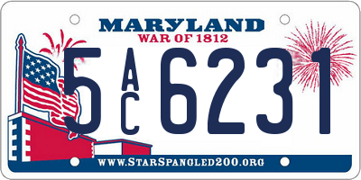 MD license plate 5AC6231