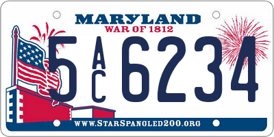 MD license plate 5AC6234