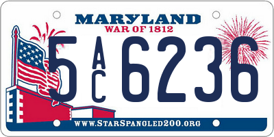 MD license plate 5AC6236