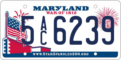 MD license plate 5AC6239