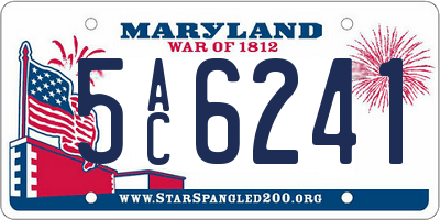 MD license plate 5AC6241