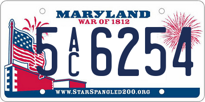 MD license plate 5AC6254