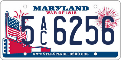 MD license plate 5AC6256