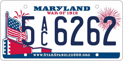MD license plate 5AC6262