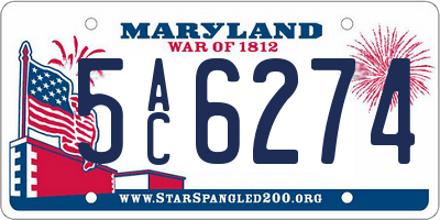 MD license plate 5AC6274