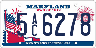 MD license plate 5AC6278