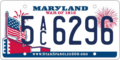MD license plate 5AC6296