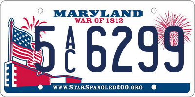 MD license plate 5AC6299