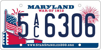 MD license plate 5AC6306