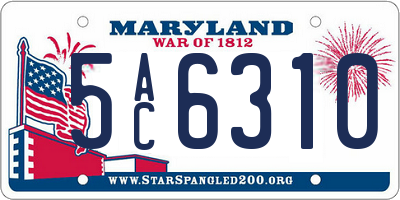 MD license plate 5AC6310