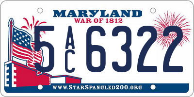 MD license plate 5AC6322