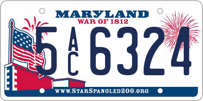 MD license plate 5AC6324
