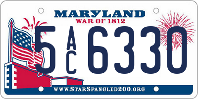 MD license plate 5AC6330