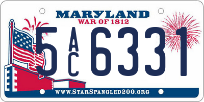 MD license plate 5AC6331
