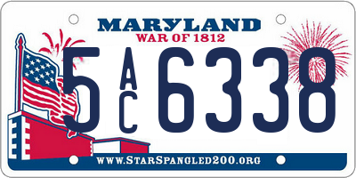 MD license plate 5AC6338