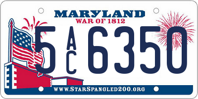 MD license plate 5AC6350