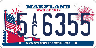 MD license plate 5AC6355