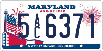 MD license plate 5AC6371