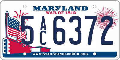 MD license plate 5AC6372